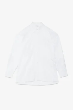 Baumwollbluse mit Häkelapplikation