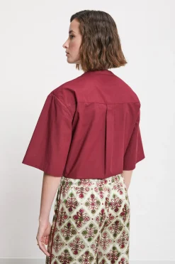 Baumwollbluse mit Lochstickerei