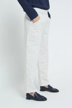 Baumwollhose in Crinkle-Optik