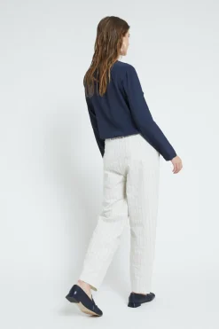 Baumwollhose in Crinkle-Optik