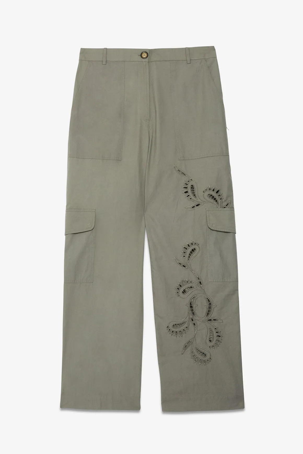 Baumwollhose mit Lochstickerei