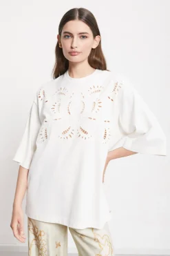 Baumwollshirt mit Lochstickerei