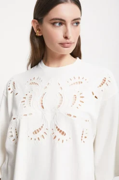Baumwollshirt mit Lochstickerei