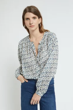 Bedruckte Baumwollbluse