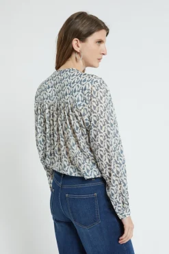 Bedruckte Baumwollbluse