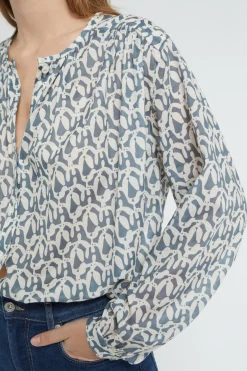 Bedruckte Baumwollbluse