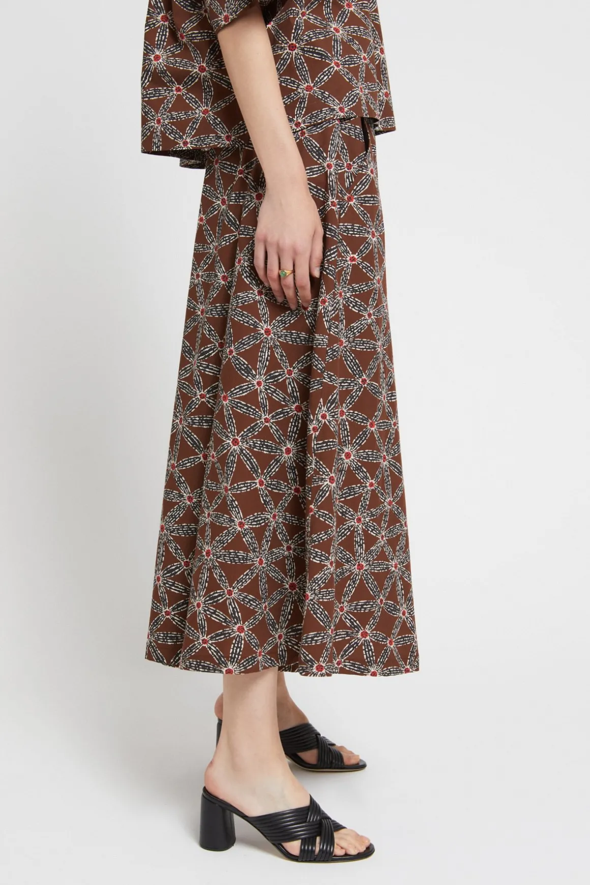Bedruckte Baumwollhose im Culotte-Stil
