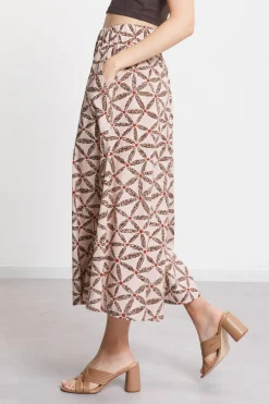 Bedruckte Baumwollhose im Culotte-Stil