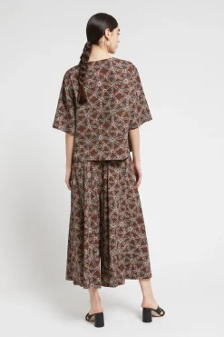 Bedruckte Baumwollhose im Culotte-Stil