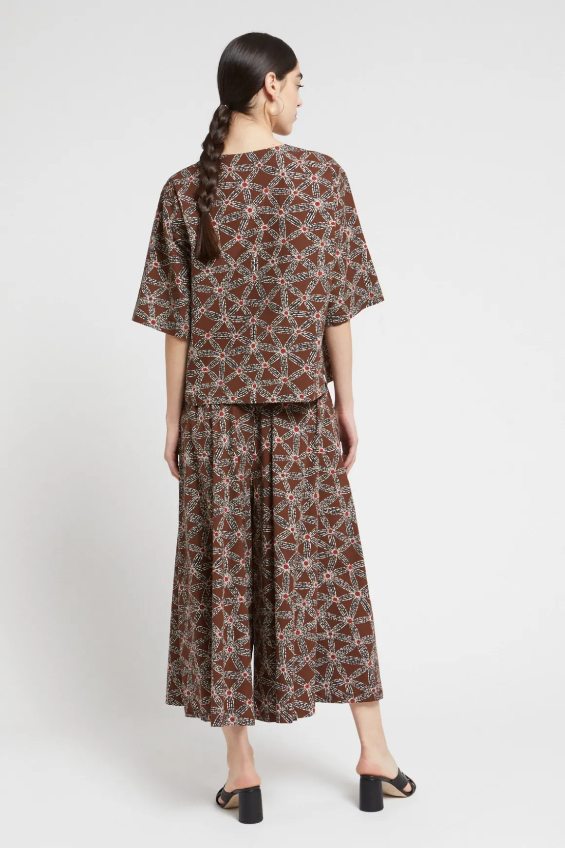Bedruckte Baumwollhose im Culotte-Stil