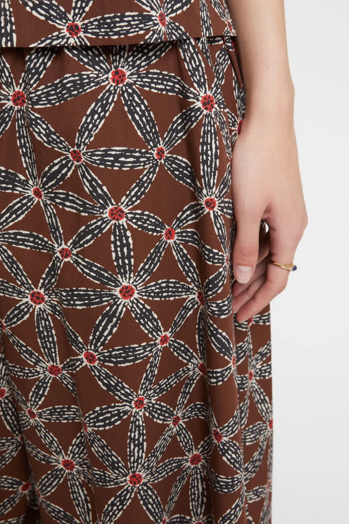 Bedruckte Baumwollhose im Culotte-Stil