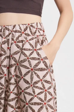 Bedruckte Baumwollhose im Culotte-Stil