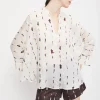Bedruckte Bluse mit Volant
