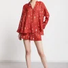 Bedruckte Bluse mit Volant