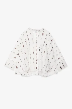 Bedruckte Bluse mit Volant