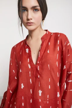 Bedruckte Bluse mit Volant