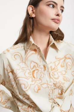 Bedruckte Popelinebluse