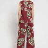Bedruckte Popelinehose im Culotte-Stil