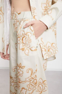 Bedruckte Popelinehose im Culotte-Stil