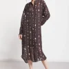 Bedrucktes Midikleid mit Stehkragen
