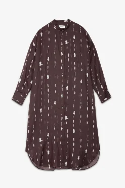 Bedrucktes Midikleid mit Stehkragen