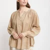 Bluse aus Ramie-Stoff