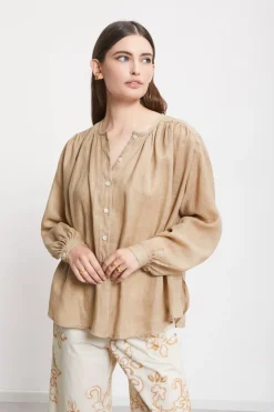 Bluse aus Ramie-Stoff