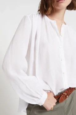 Bluse aus Ramie-Stoff