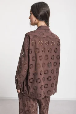 Bluse mit Lochstickerei