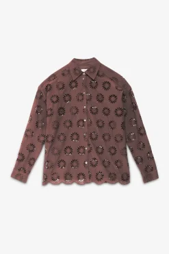 Bluse mit Lochstickerei