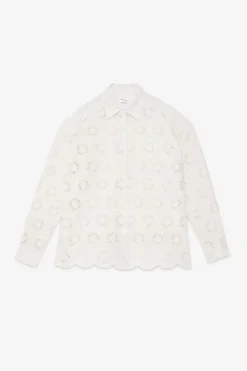 Bluse mit Lochstickerei