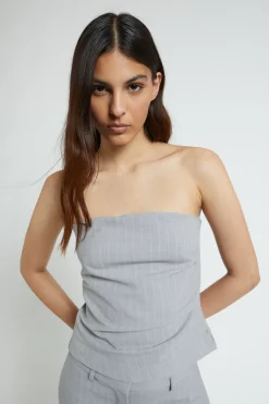 Bustier mit Nadelstreifenmuster