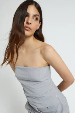 Bustier mit Nadelstreifenmuster