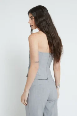 Bustier mit Nadelstreifenmuster