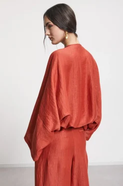 Cardigan aus satiniertem Leinen
