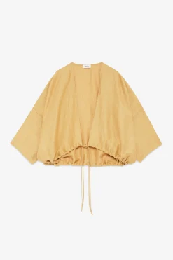 Cardigan aus satiniertem Leinen
