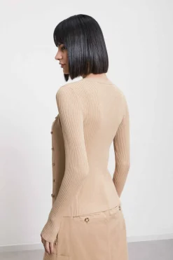 Cardigan im Rippstrick