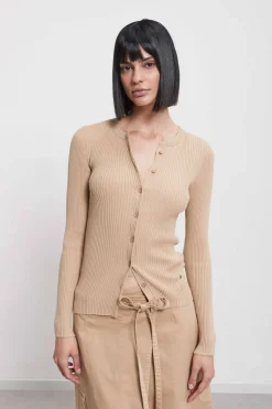 Cardigan im Rippstrick