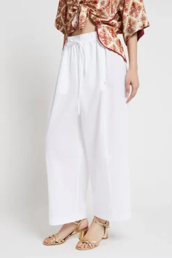 Cropped-Hose aus Popeline