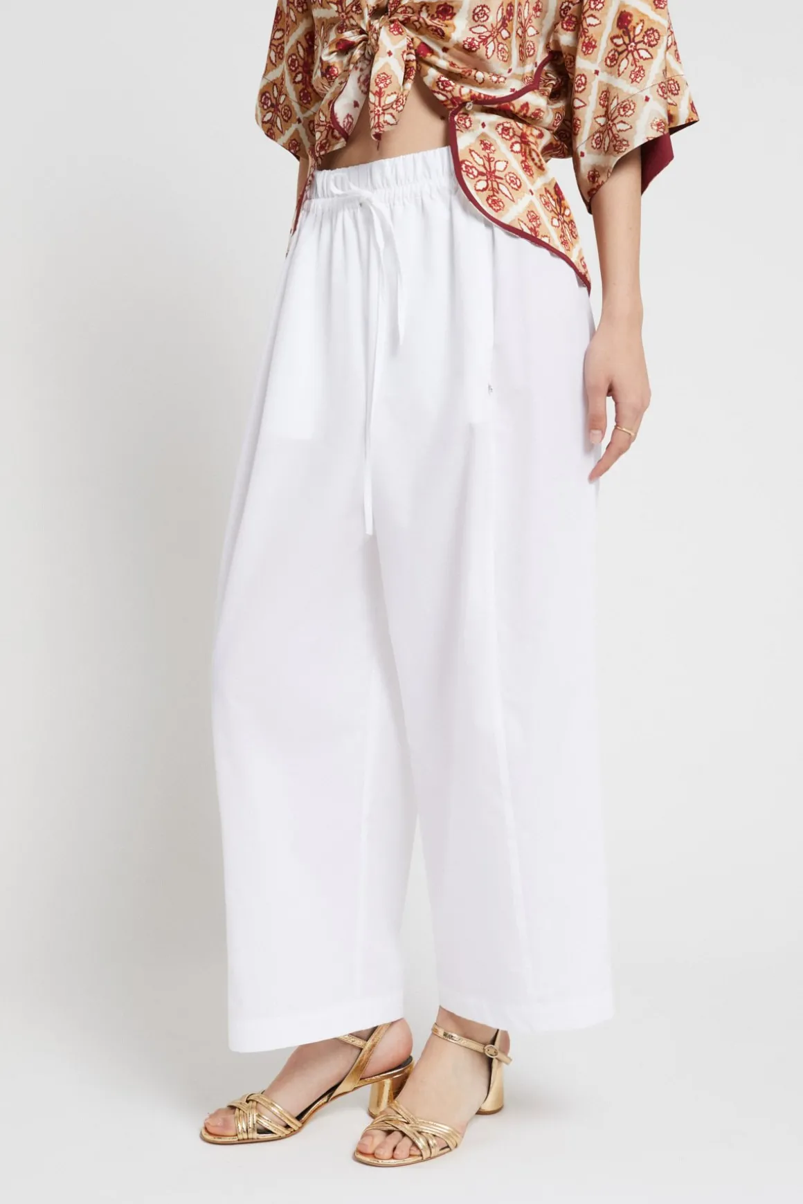 Cropped-Hose aus Popeline