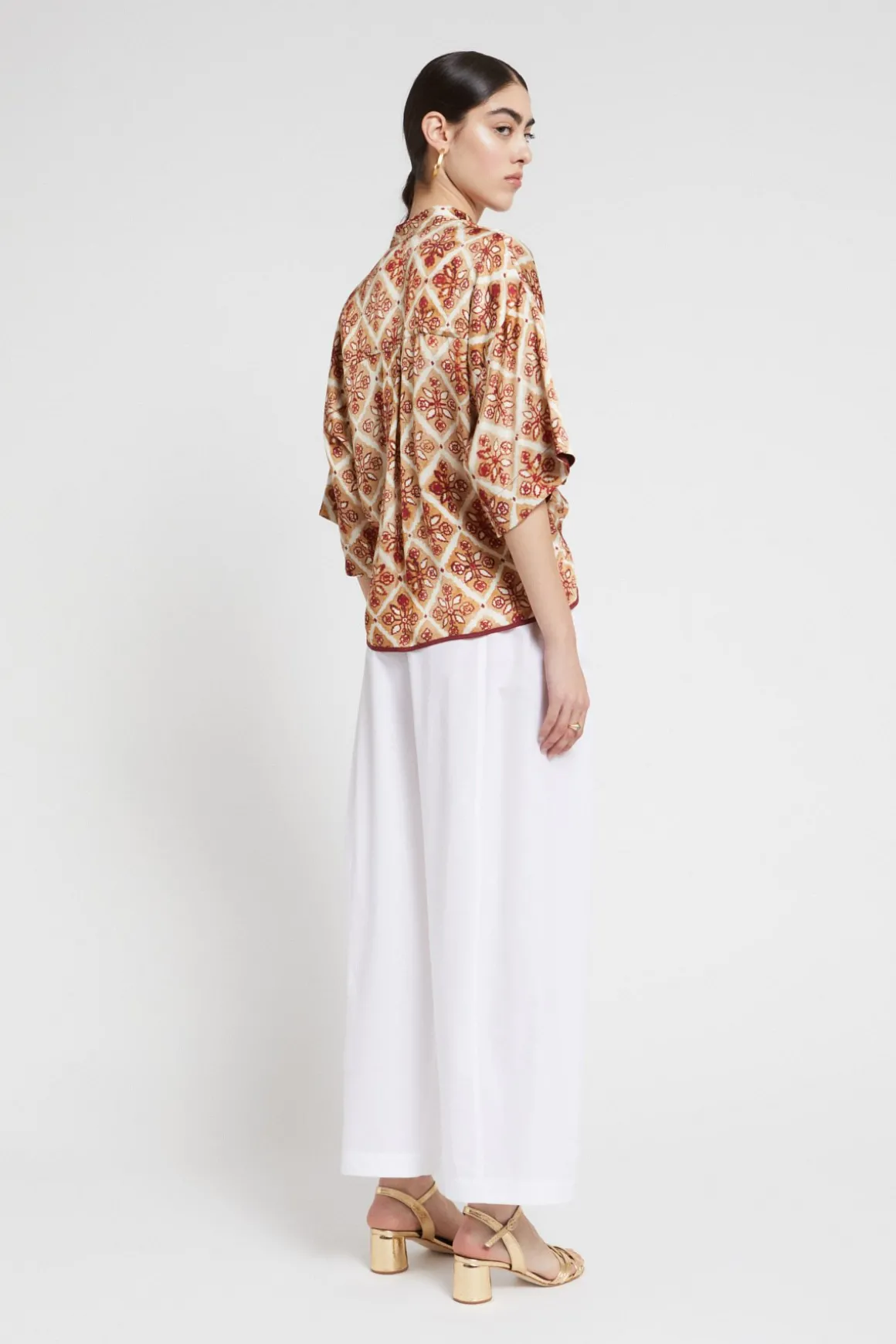 Cropped-Hose aus Popeline