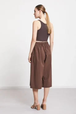 Cropped-Hose aus Popeline