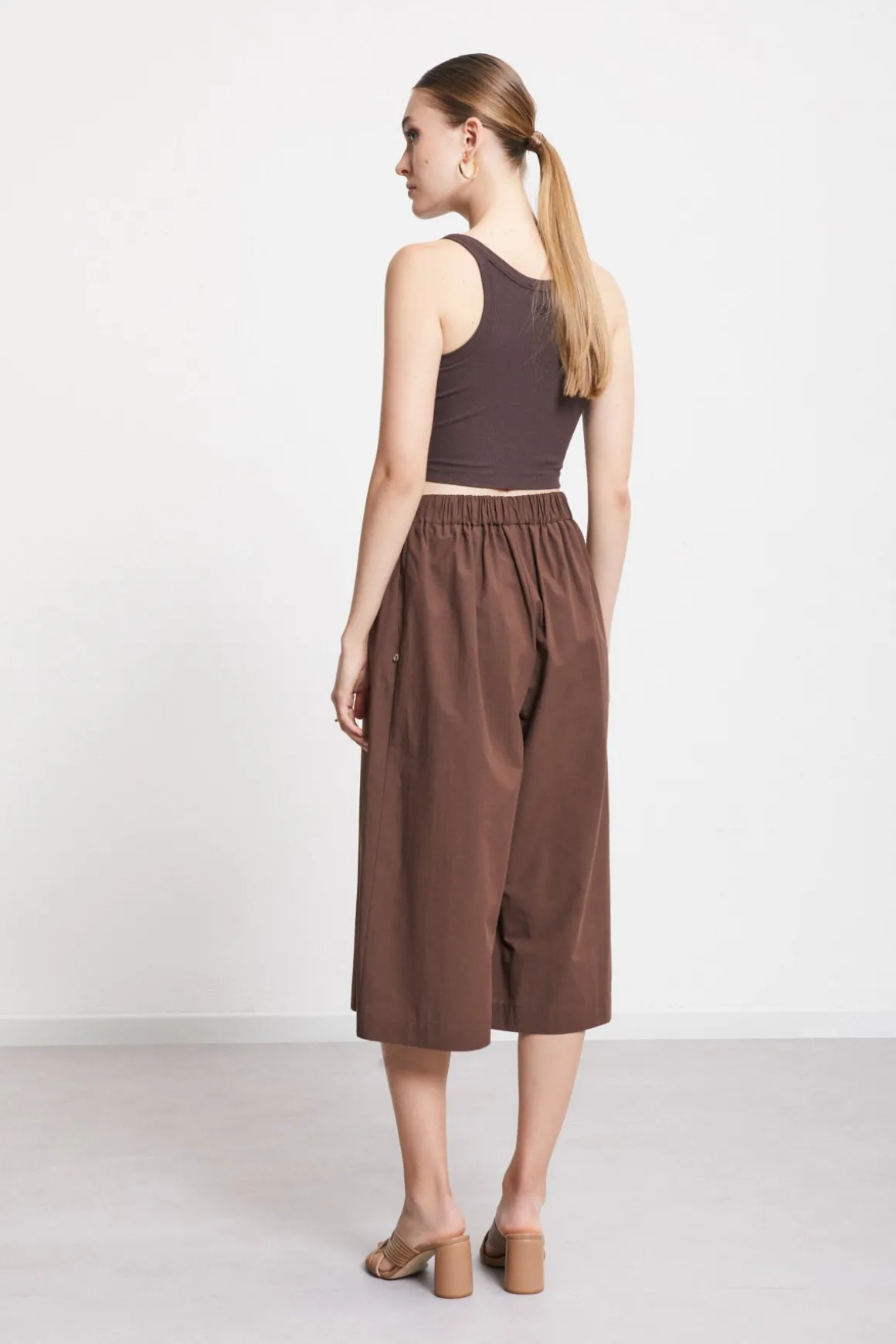 Cropped-Hose aus Popeline
