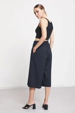 Cropped-Hose aus Popeline