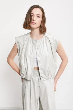 Cropped-Jacke aus Baumwolle