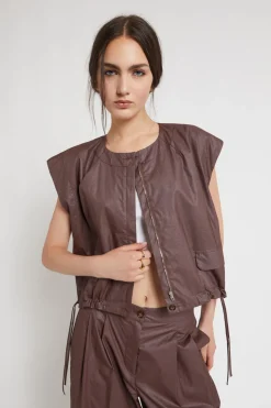 Cropped-Jacke aus Baumwolle