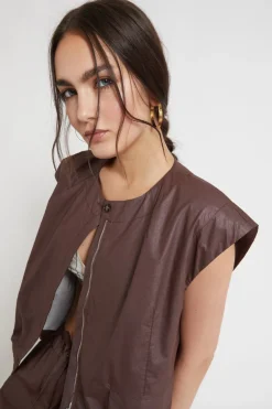 Cropped-Jacke aus Baumwolle