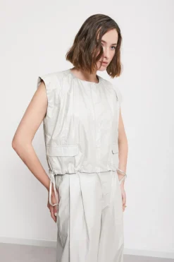 Cropped-Jacke aus Baumwolle