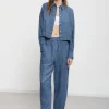 Cropped-Jacke aus bedrucktem Leinen