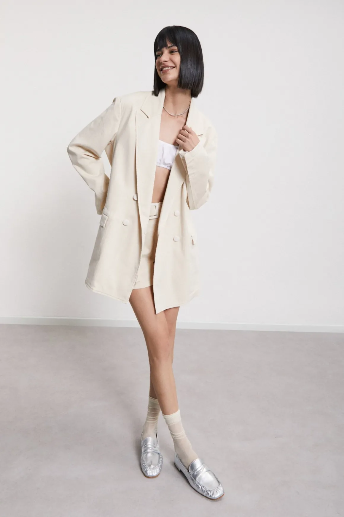 Doppelreihige Baumwolljacke